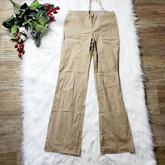 beige bootcut pants